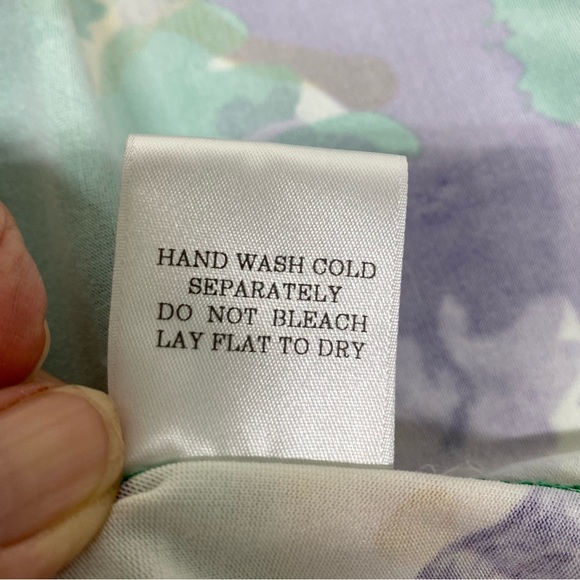 Slinky Brand Medium Maxi Dress Sleeveless Floral Watercolor Brush Print Stretch - Picture 12 of 13